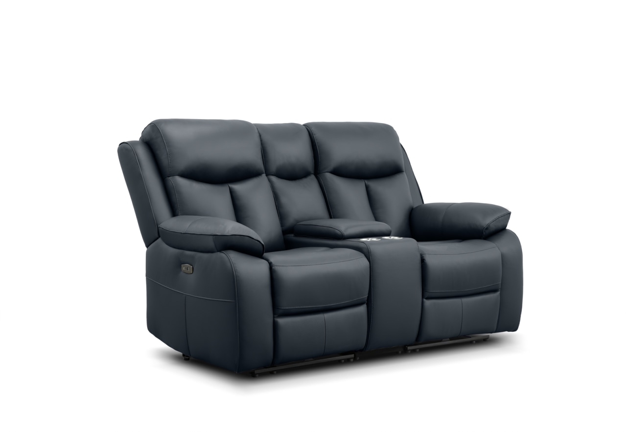 DACIA LEATHER 2 Seater Sofa with Inbuilt Electric Recliners and Console – image 2 of 8
