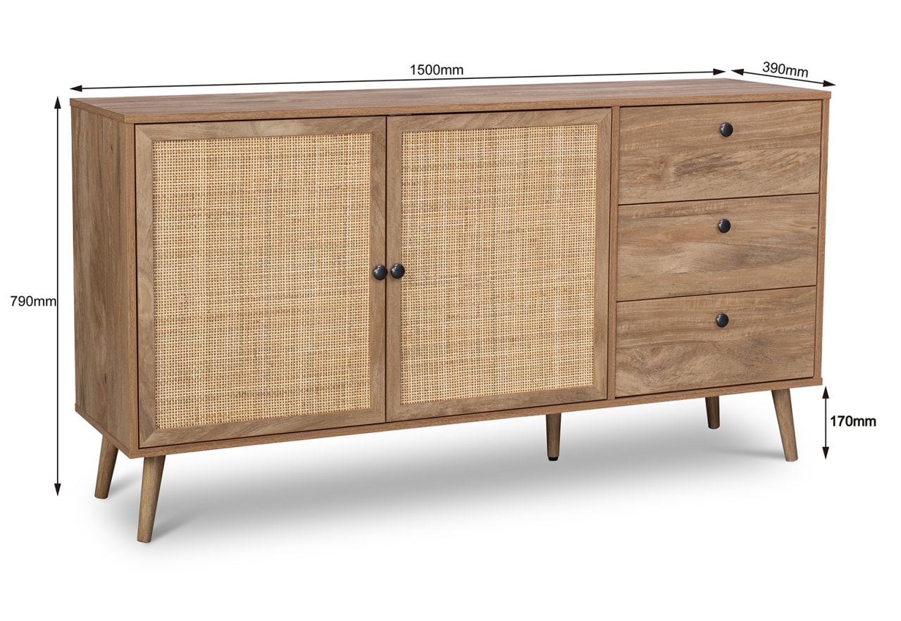 BERRY 2 Door 3 Drawer Buffet – image 8 of 8