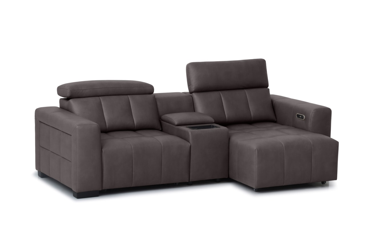 FARRINGTON FABRIC 2 Seater with 2 Inbuilt Electric Sliders & Console – image 6 of 10