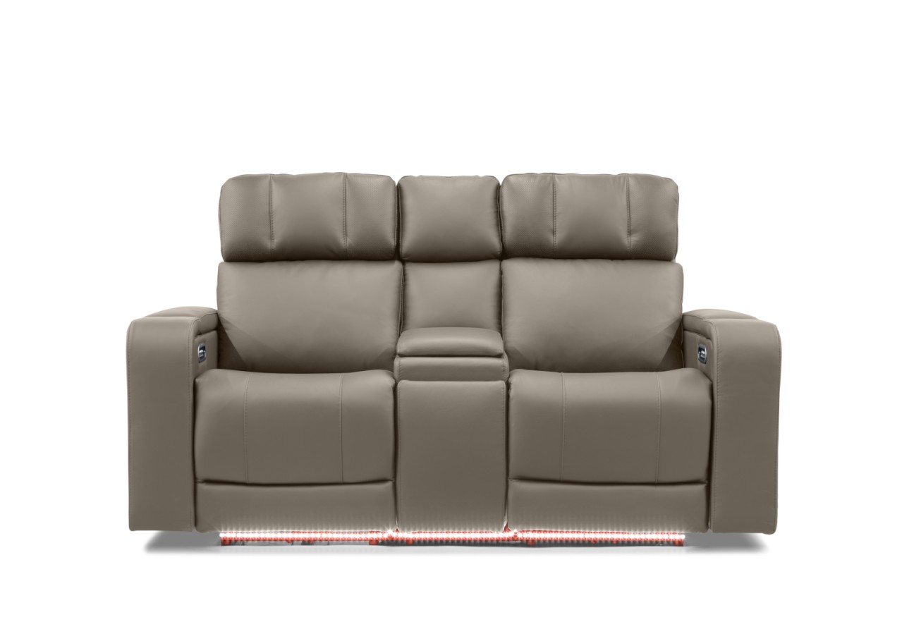 LAS VEGAS LEATHER Media 2 Seater Electric Recliner with Console – image 2 of 30