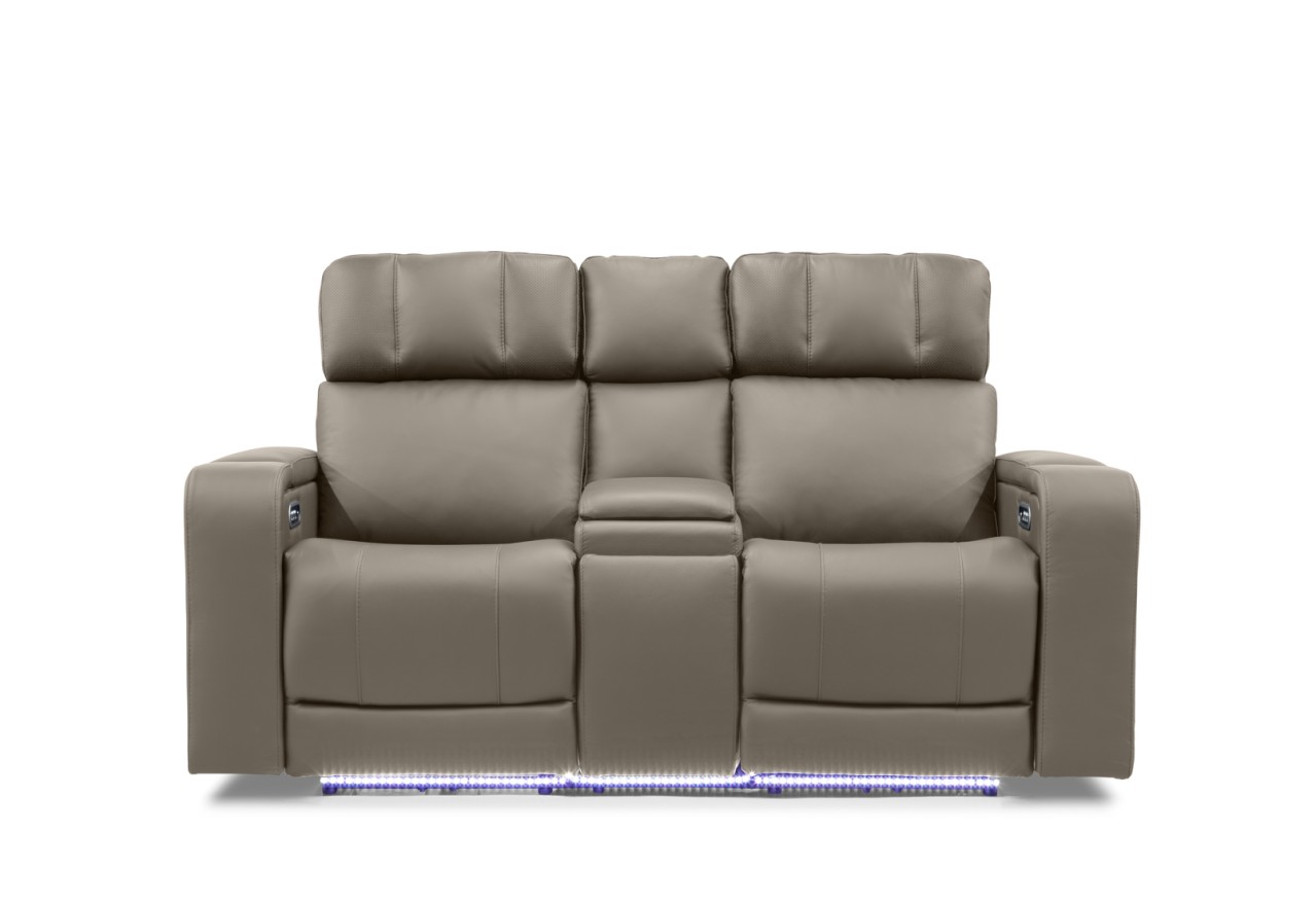 LAS VEGAS LEATHER Media 2 Seater Electric Recliner with Console – image 5 of 30
