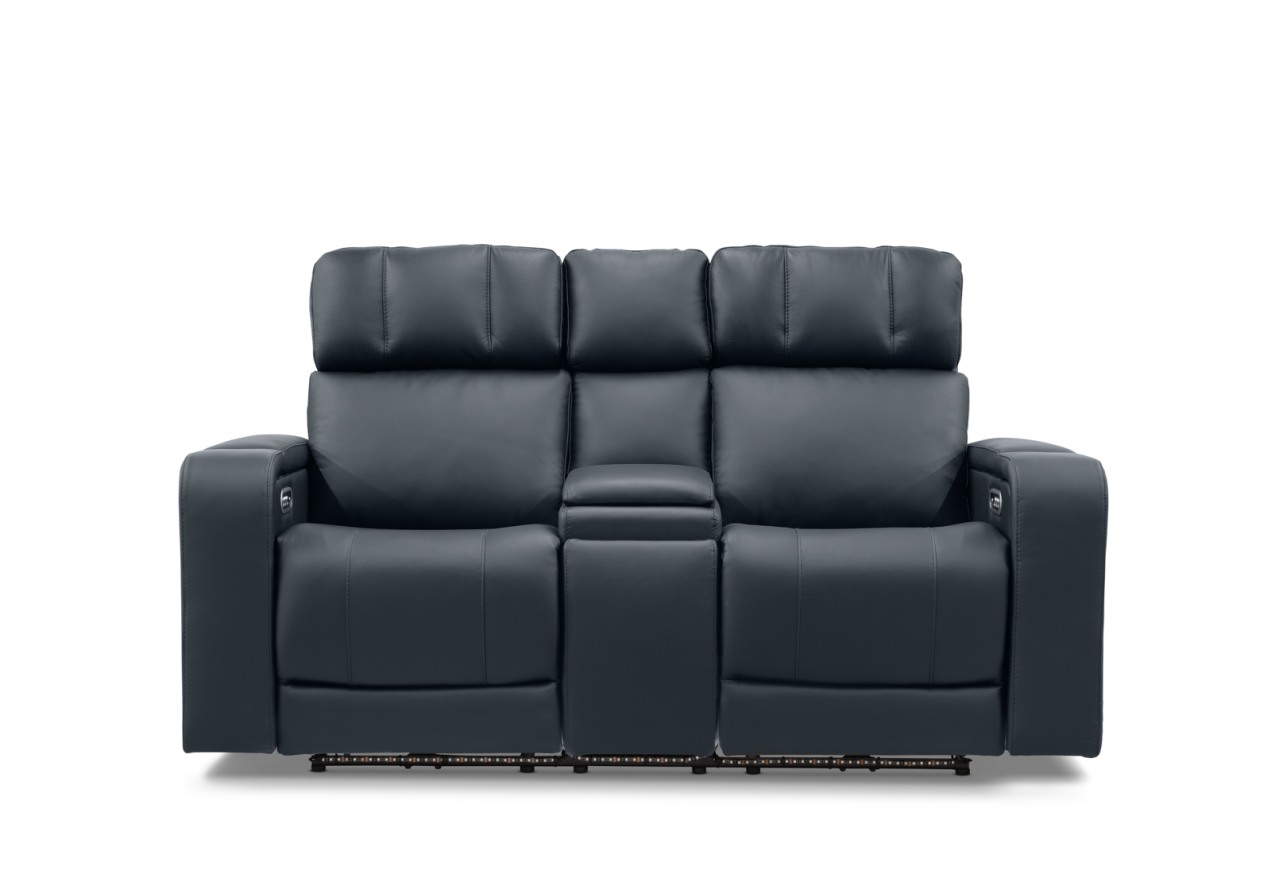 LAS VEGAS LEATHER Media 2 Seater Electric Recliner with Console – image 1 of 30