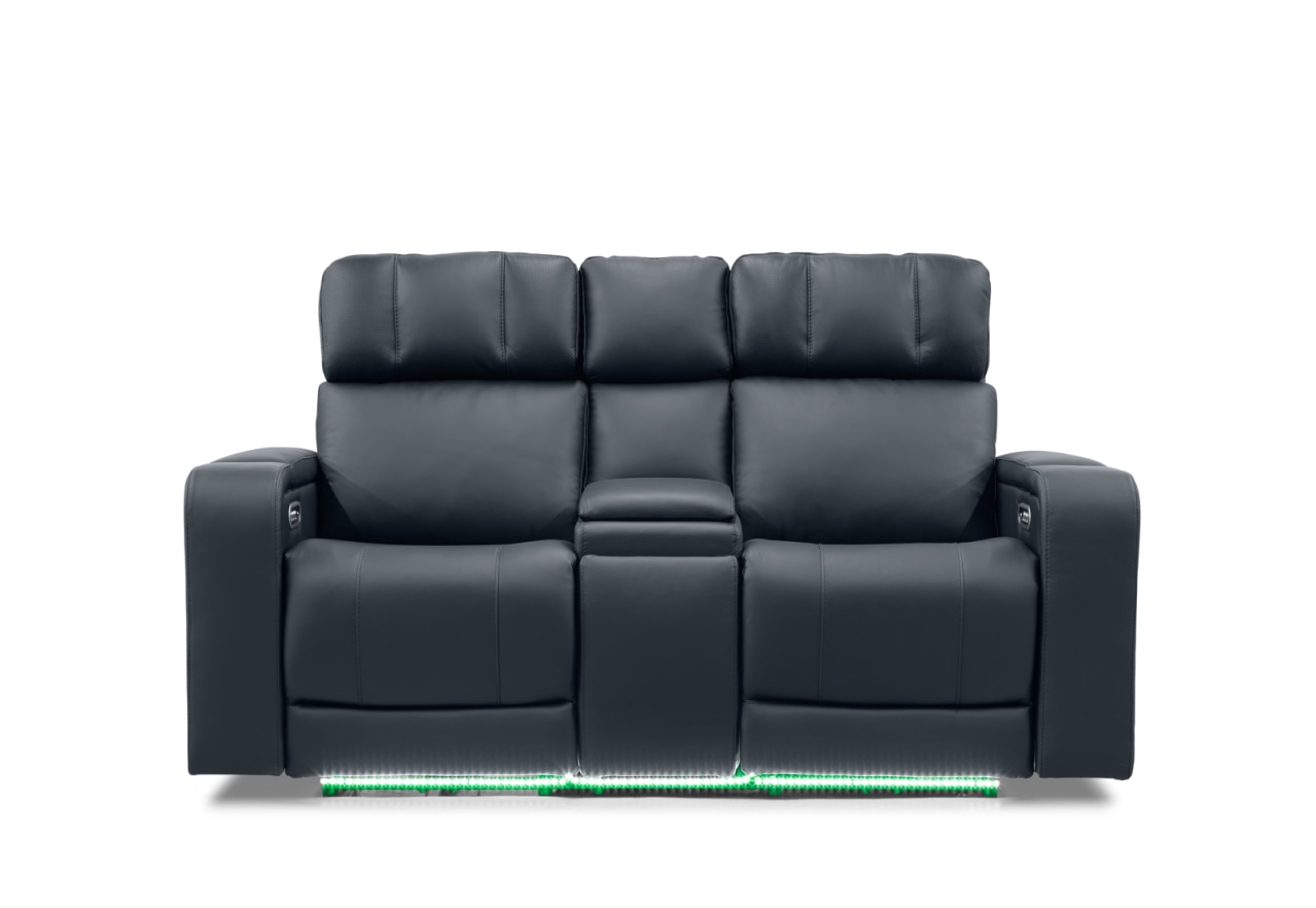 LAS VEGAS LEATHER Media 2 Seater Electric Recliner with Console – image 4 of 30