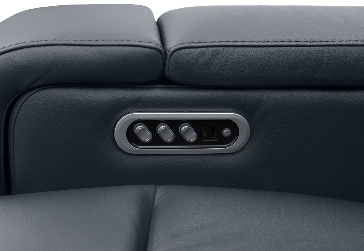 LAS VEGAS LEATHER Media 2 Seater Electric Recliner with Console – image 29 of 30