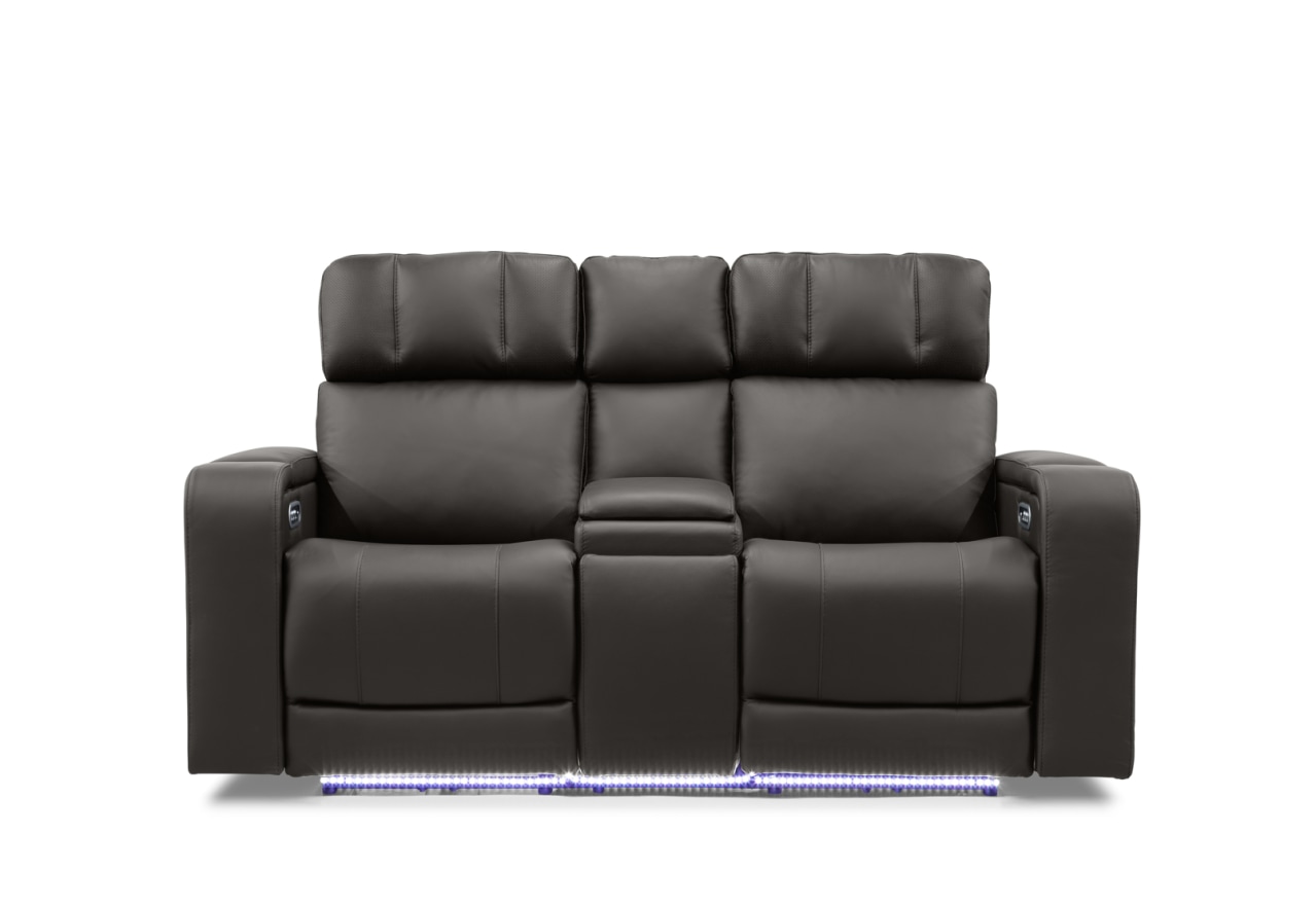 LAS VEGAS LEATHER Media 2 Seater Electric Recliner with Console – image 5 of 30