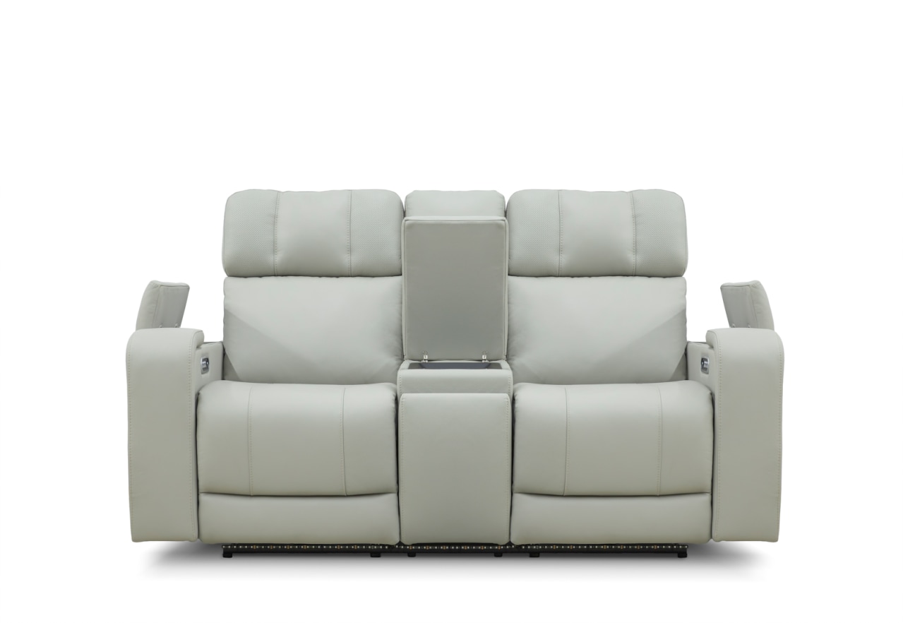 LAS VEGAS LEATHER Media 2 Seater Electric Recliner with Console – image 3 of 22