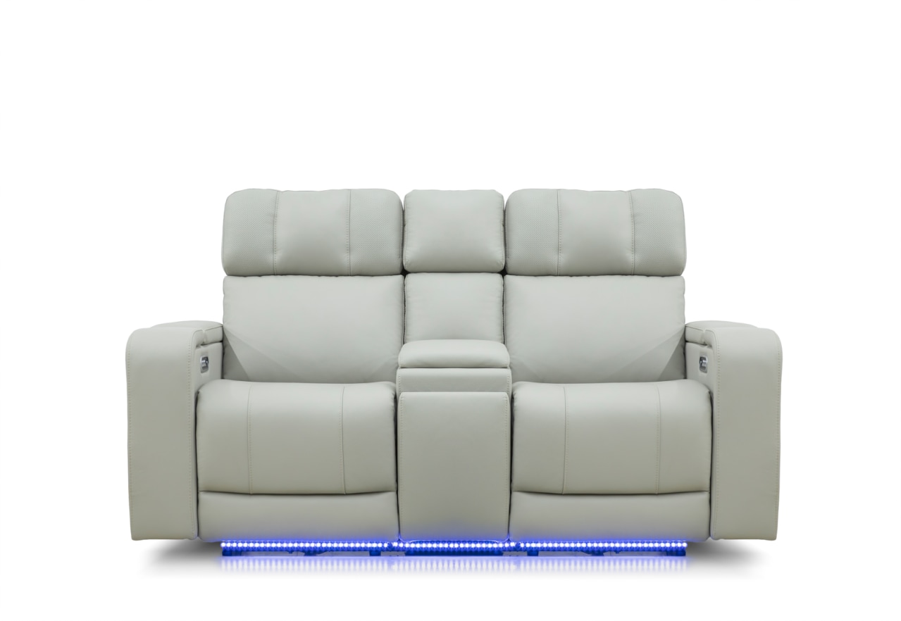 LAS VEGAS LEATHER Media 2 Seater Electric Recliner with Console – image 9 of 22