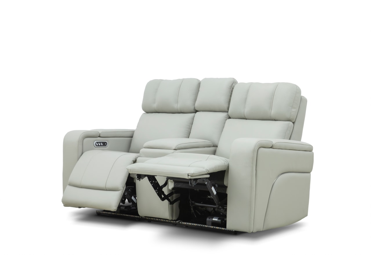 LAS VEGAS LEATHER Media 2 Seater Electric Recliner with Console – image 16 of 22