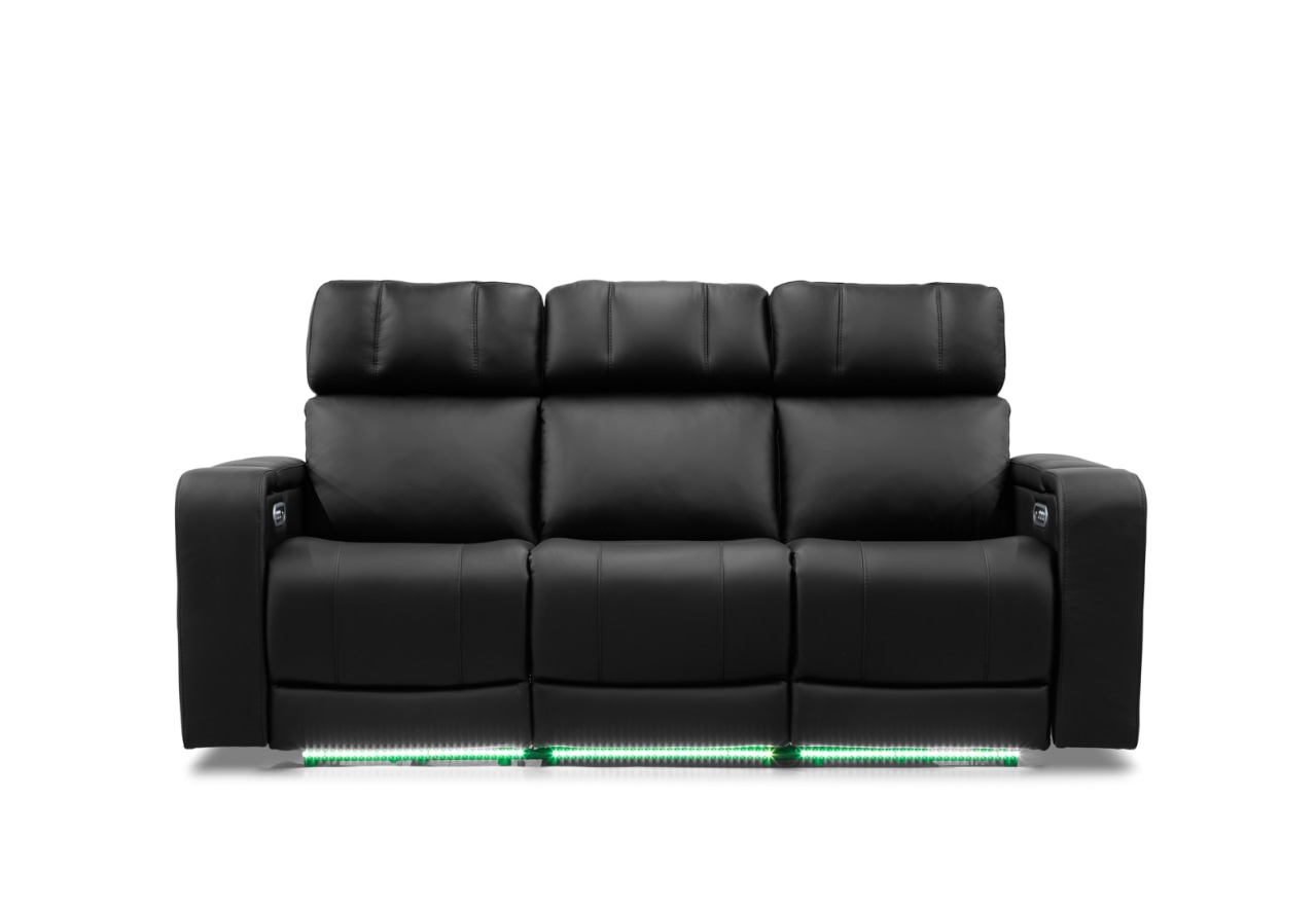 LAS VEGAS LEATHER Media 3 Seater Electric Recliner with Drop Down Table – image 4 of 33