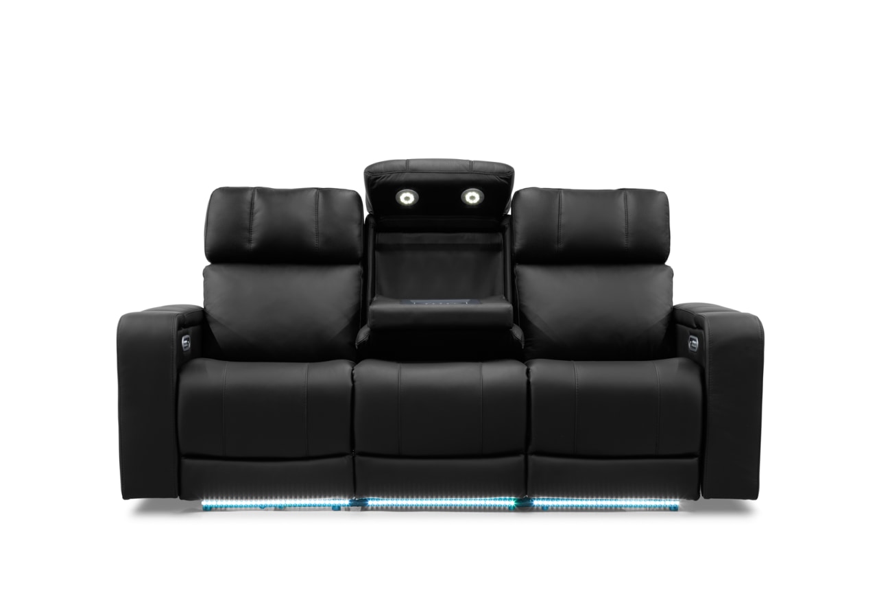 LAS VEGAS LEATHER Media 3 Seater Electric Recliner with Drop Down Table – image 10 of 33
