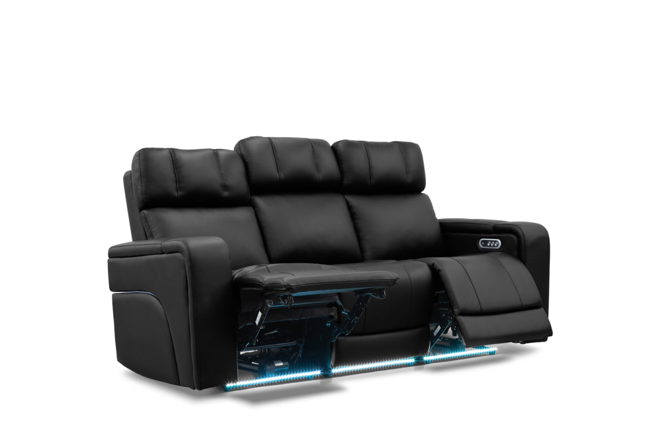 LAS VEGAS LEATHER Media 3 Seater Electric Recliner with Drop Down Table – image 13 of 33
