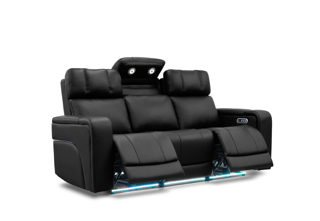 LAS VEGAS LEATHER Media 3 Seater Electric Recliner with Drop Down Table – image 17 of 33