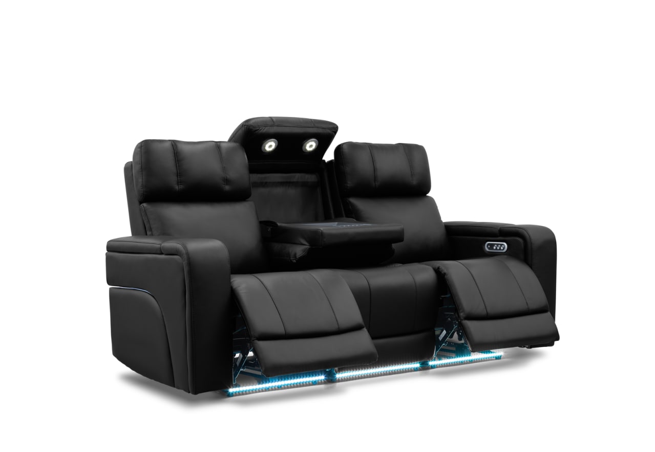 LAS VEGAS LEATHER Media 3 Seater Electric Recliner with Drop Down Table – image 18 of 33