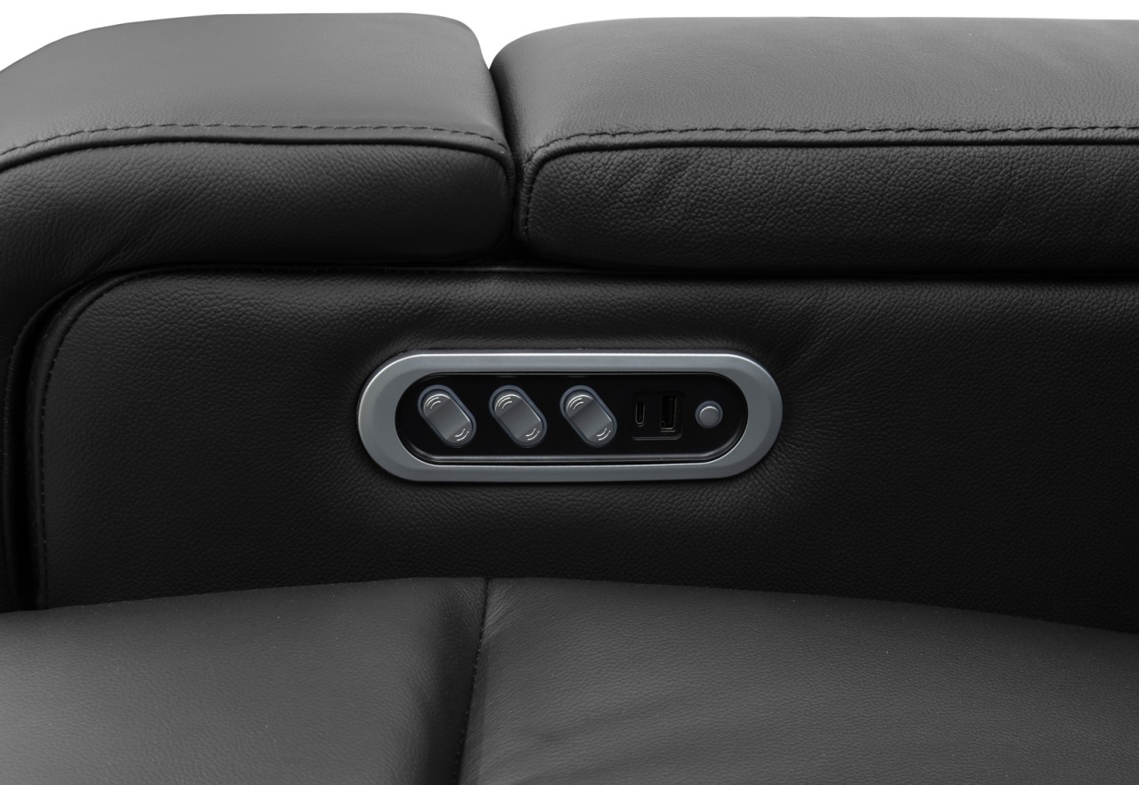 LAS VEGAS LEATHER Media 3 Seater Electric Recliner with Drop Down Table – image 32 of 33