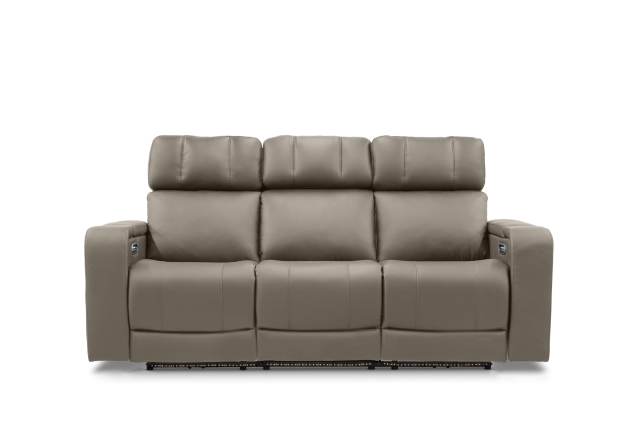 LAS VEGAS LEATHER Media 3 Seater Electric Recliner with Drop Down Table – image 1 of 33