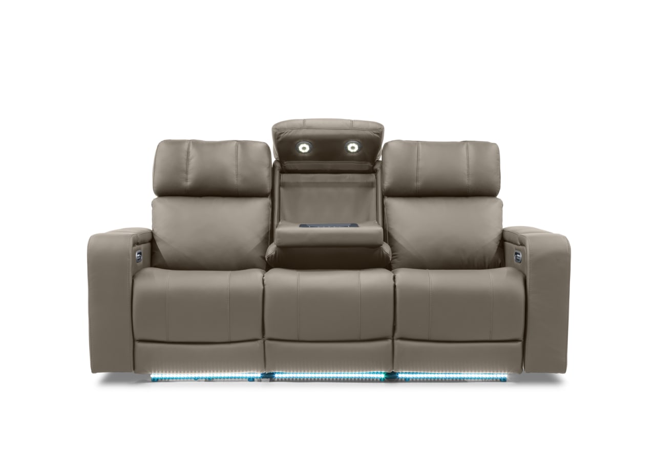 LAS VEGAS LEATHER Media 3 Seater Electric Recliner with Drop Down Table – image 10 of 33