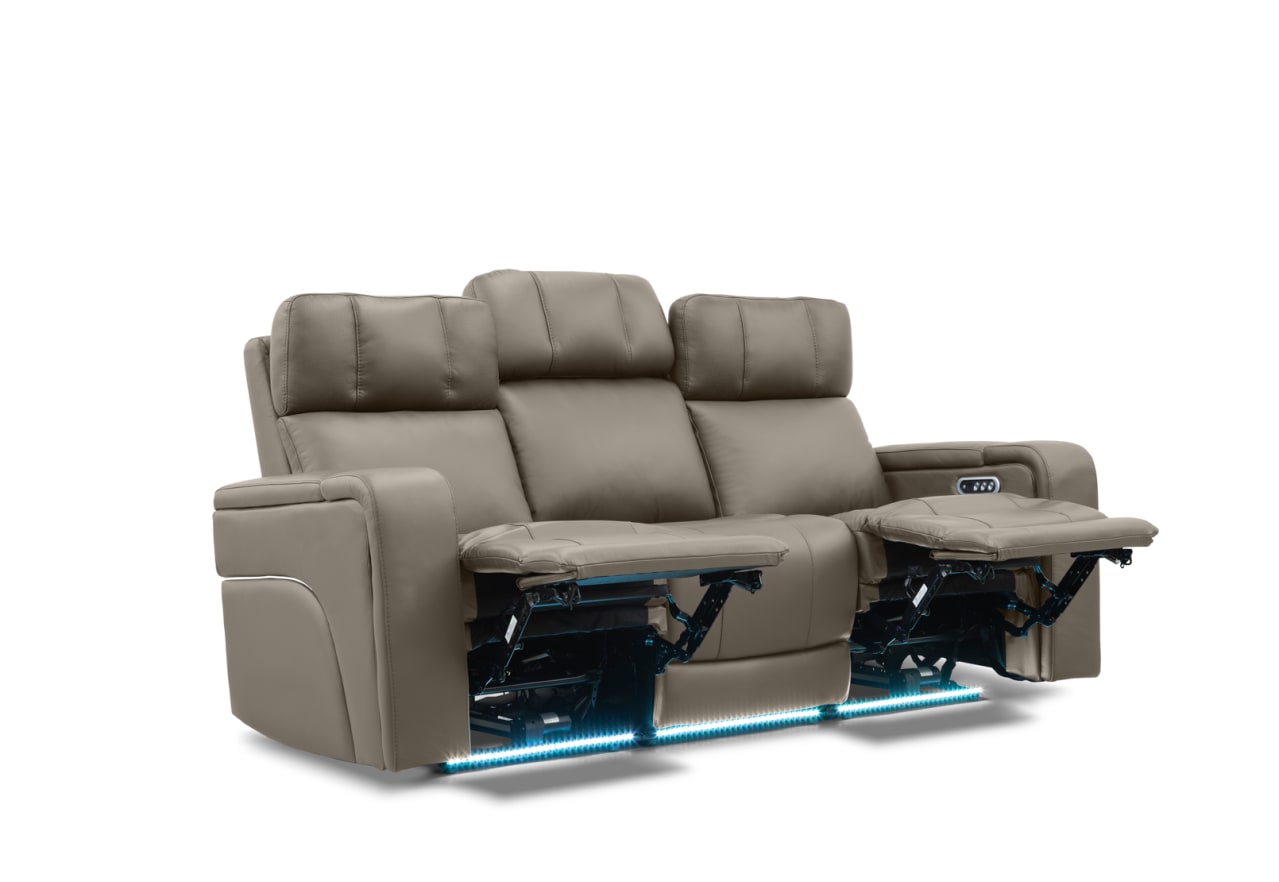 LAS VEGAS LEATHER Media 3 Seater Electric Recliner with Drop Down Table – image 15 of 33
