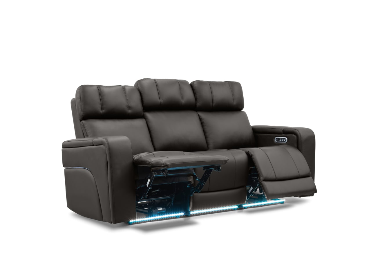 LAS VEGAS LEATHER Media 3 Seater Electric Recliner with Drop Down Table – image 13 of 33
