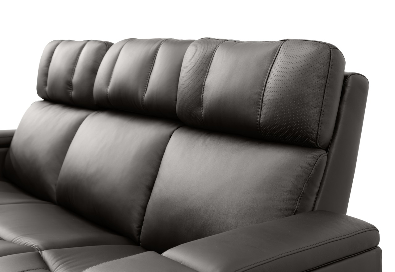 LAS VEGAS LEATHER Media 3 Seater Electric Recliner with Drop Down Table – image 22 of 33