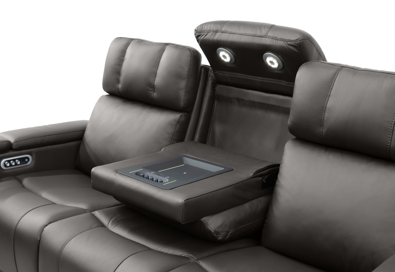 LAS VEGAS LEATHER Media 3 Seater Electric Recliner with Drop Down Table – image 27 of 33