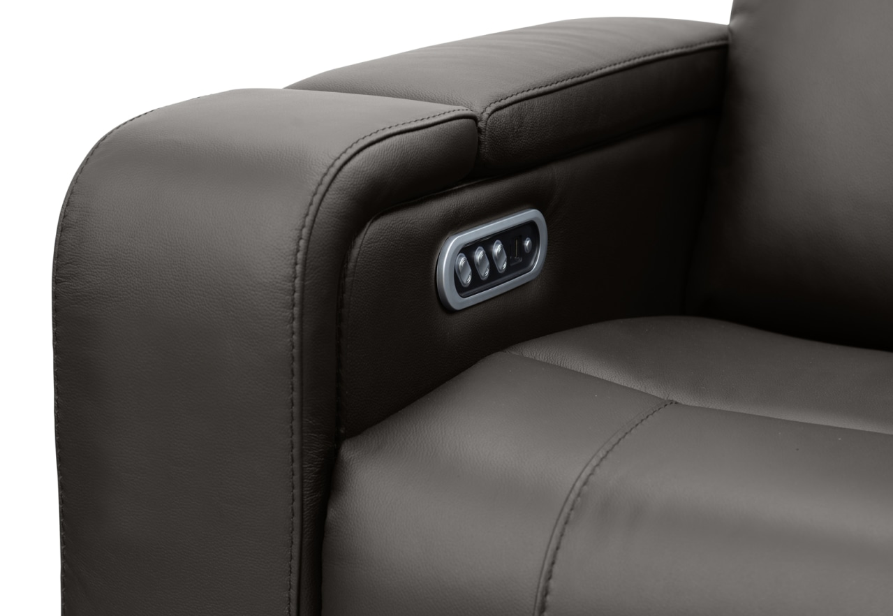 LAS VEGAS LEATHER Media 3 Seater Electric Recliner with Drop Down Table – image 31 of 33
