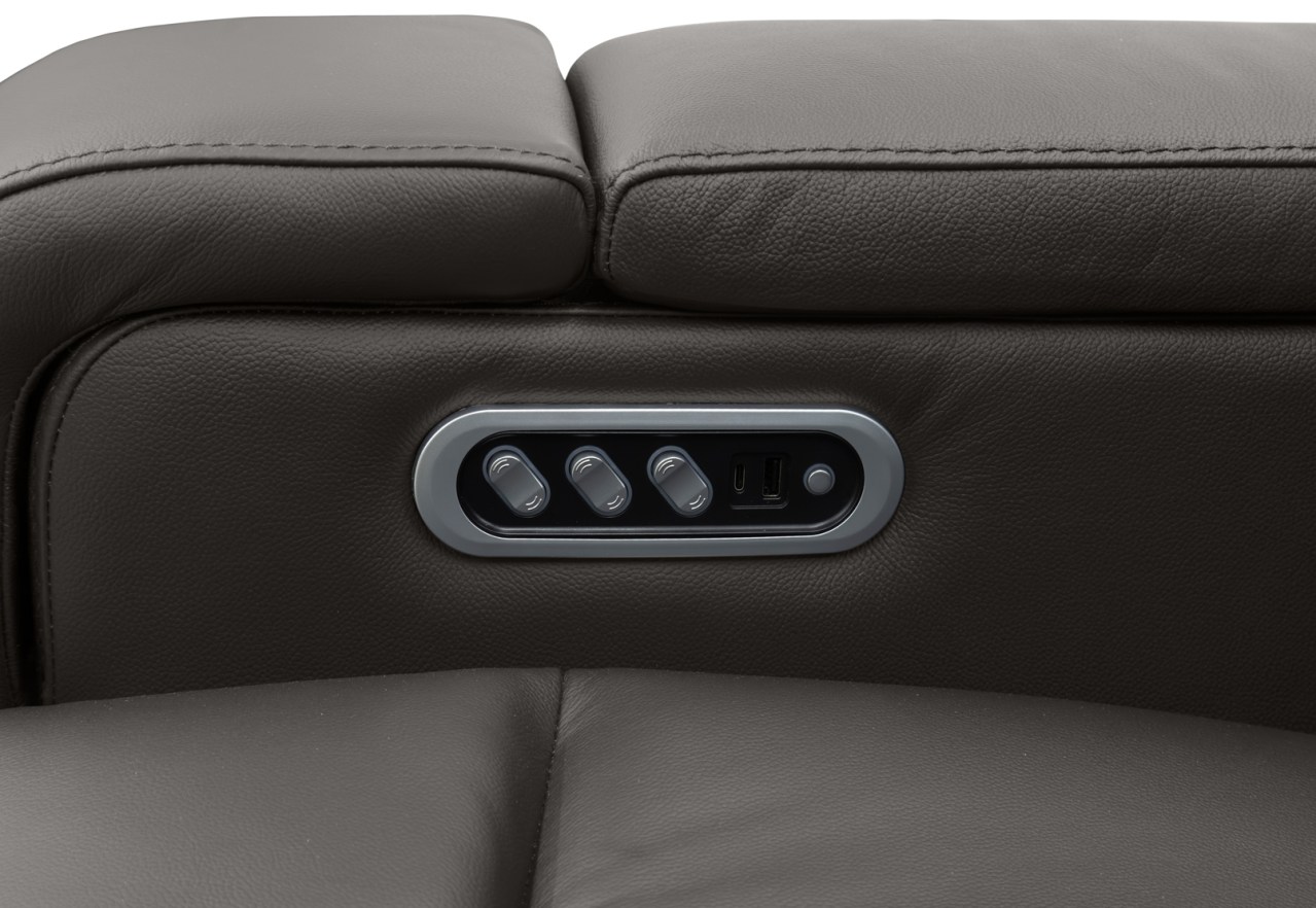 LAS VEGAS LEATHER Media 3 Seater Electric Recliner with Drop Down Table – image 32 of 33