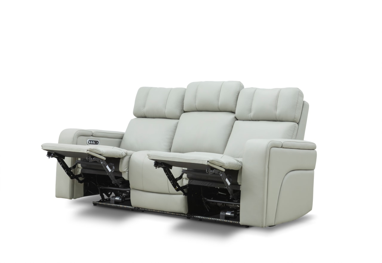 LAS VEGAS LEATHER Media 3 Seater Electric Recliner with Drop Down Table – image 15 of 23