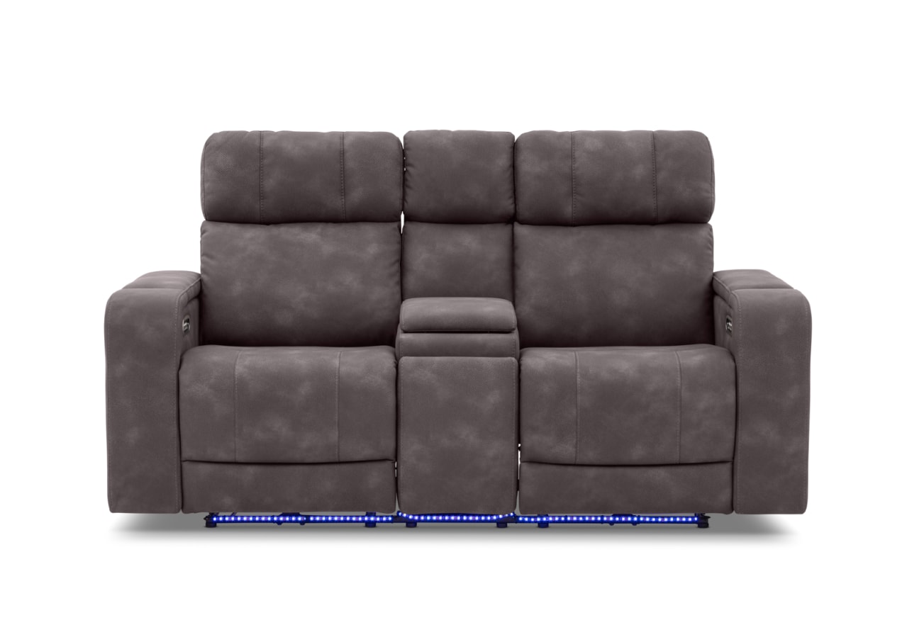 LAS VEGAS FABRIC Media 2 Seater Electric Recliner with Console – image 7 of 38