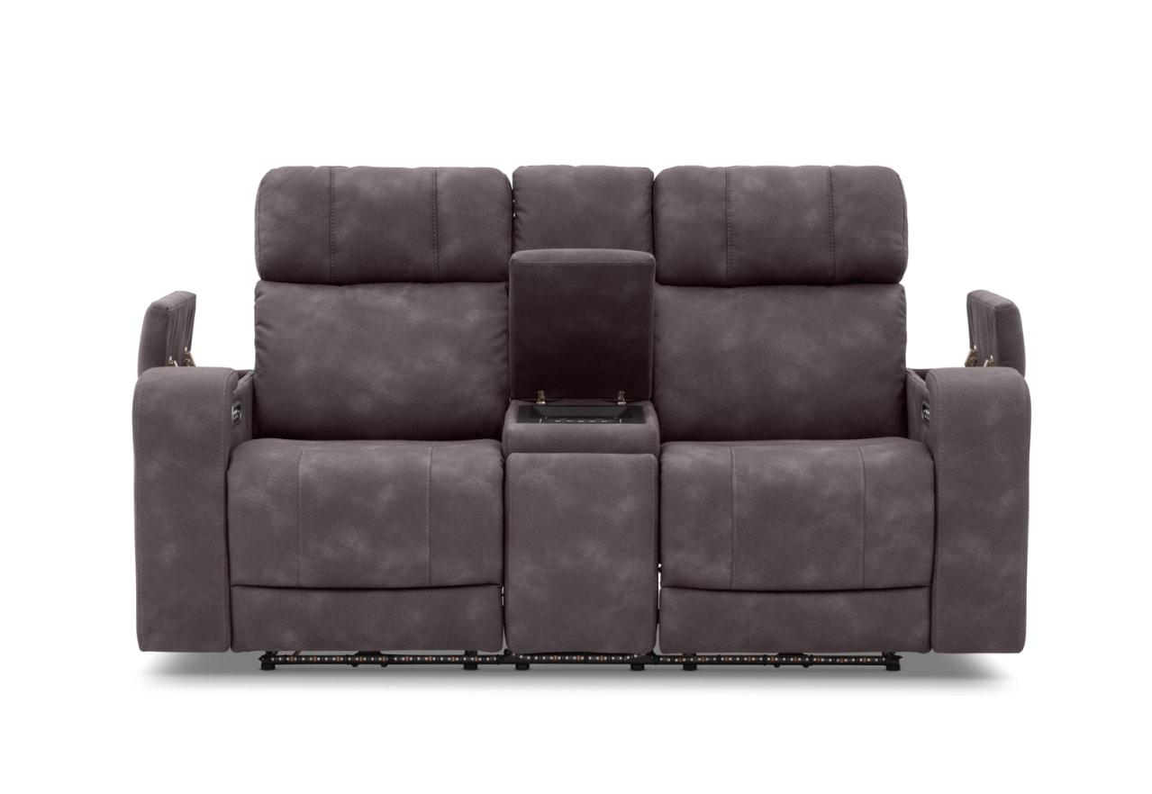 LAS VEGAS FABRIC Media 2 Seater Electric Recliner with Console – image 10 of 38