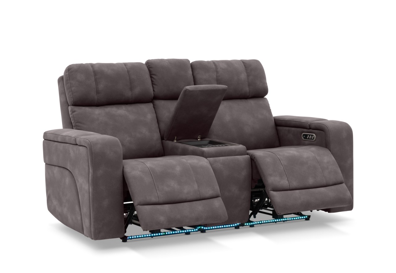 LAS VEGAS FABRIC Media 2 Seater Electric Recliner with Console – image 15 of 38