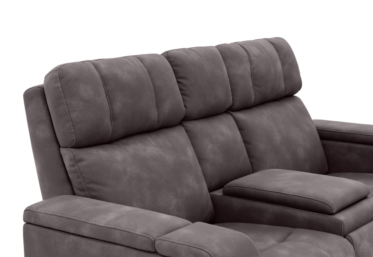 LAS VEGAS FABRIC Media 2 Seater Electric Recliner with Console – image 22 of 38