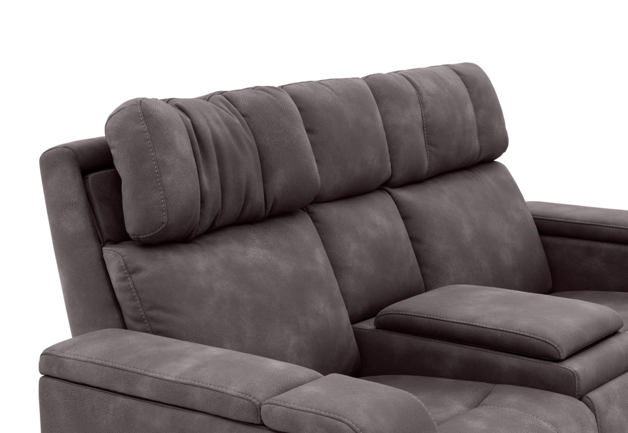 LAS VEGAS FABRIC Media 2 Seater Electric Recliner with Console – image 23 of 38