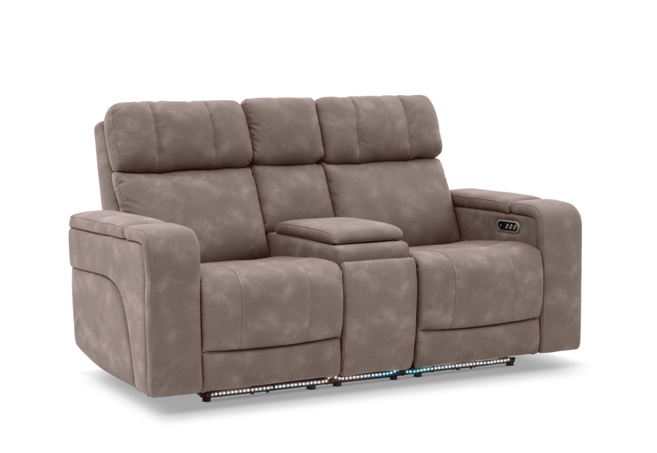 LAS VEGAS FABRIC Media 2 Seater Electric Recliner with Console – image 10 of 33