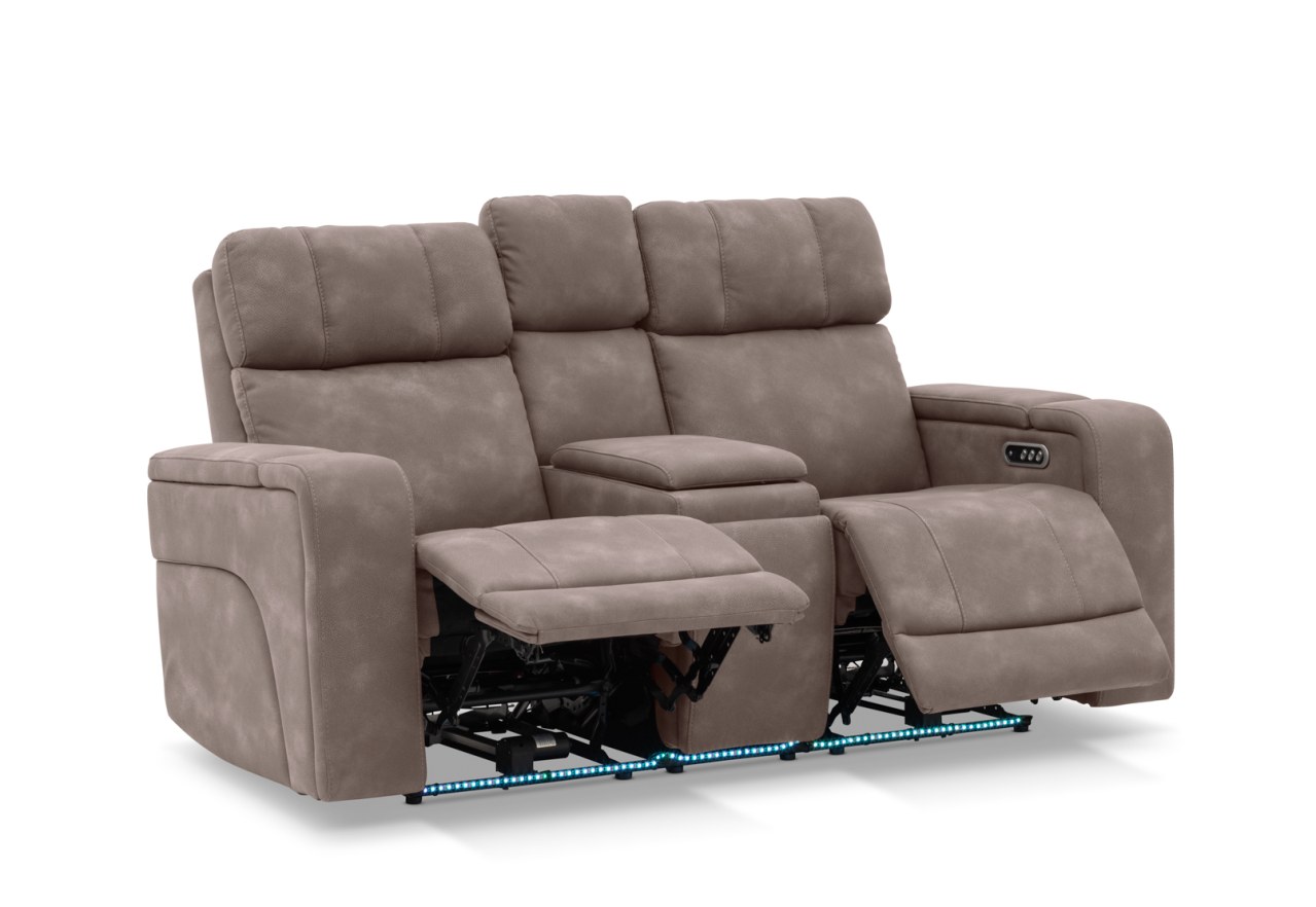LAS VEGAS FABRIC Media 2 Seater Electric Recliner with Console – image 15 of 33