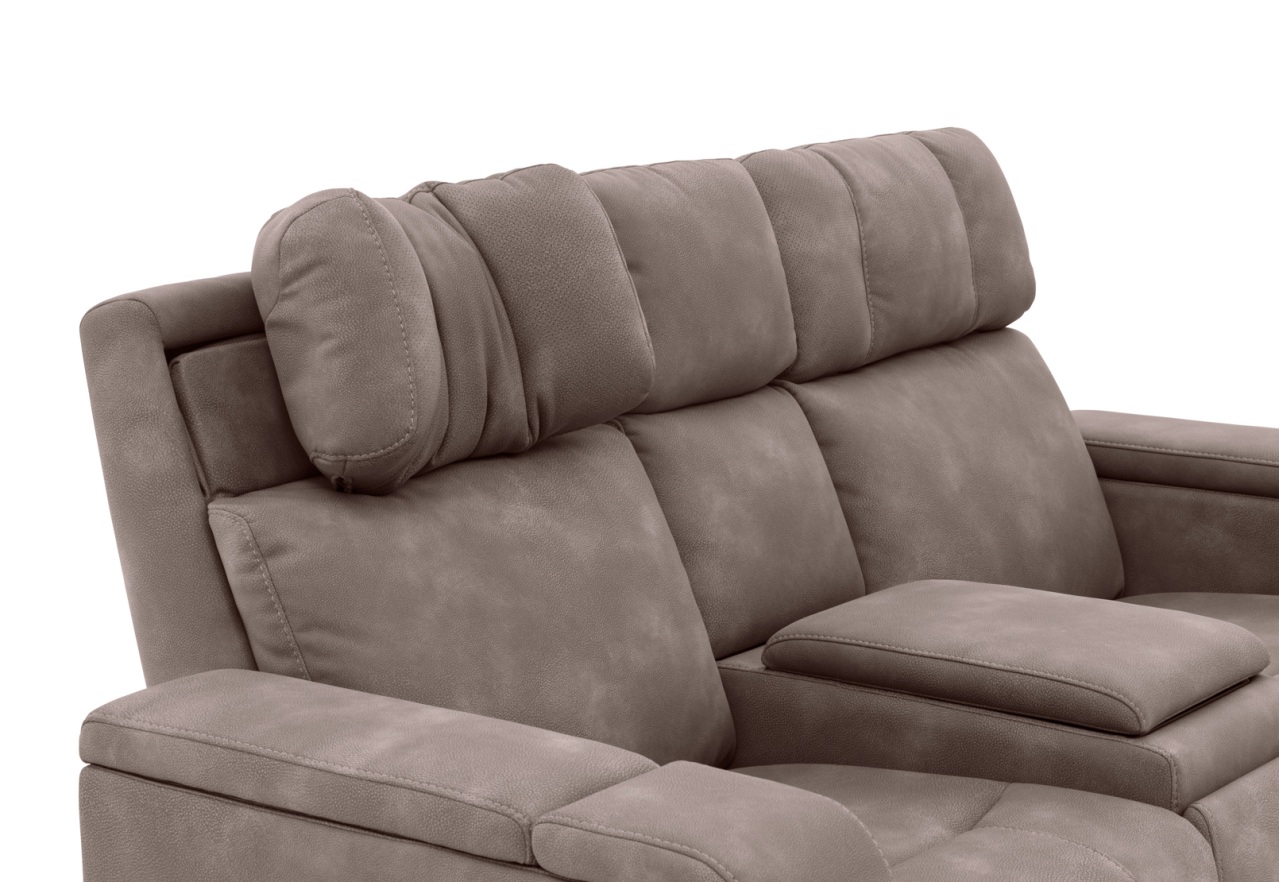 LAS VEGAS FABRIC Media 2 Seater Electric Recliner with Console – image 23 of 33