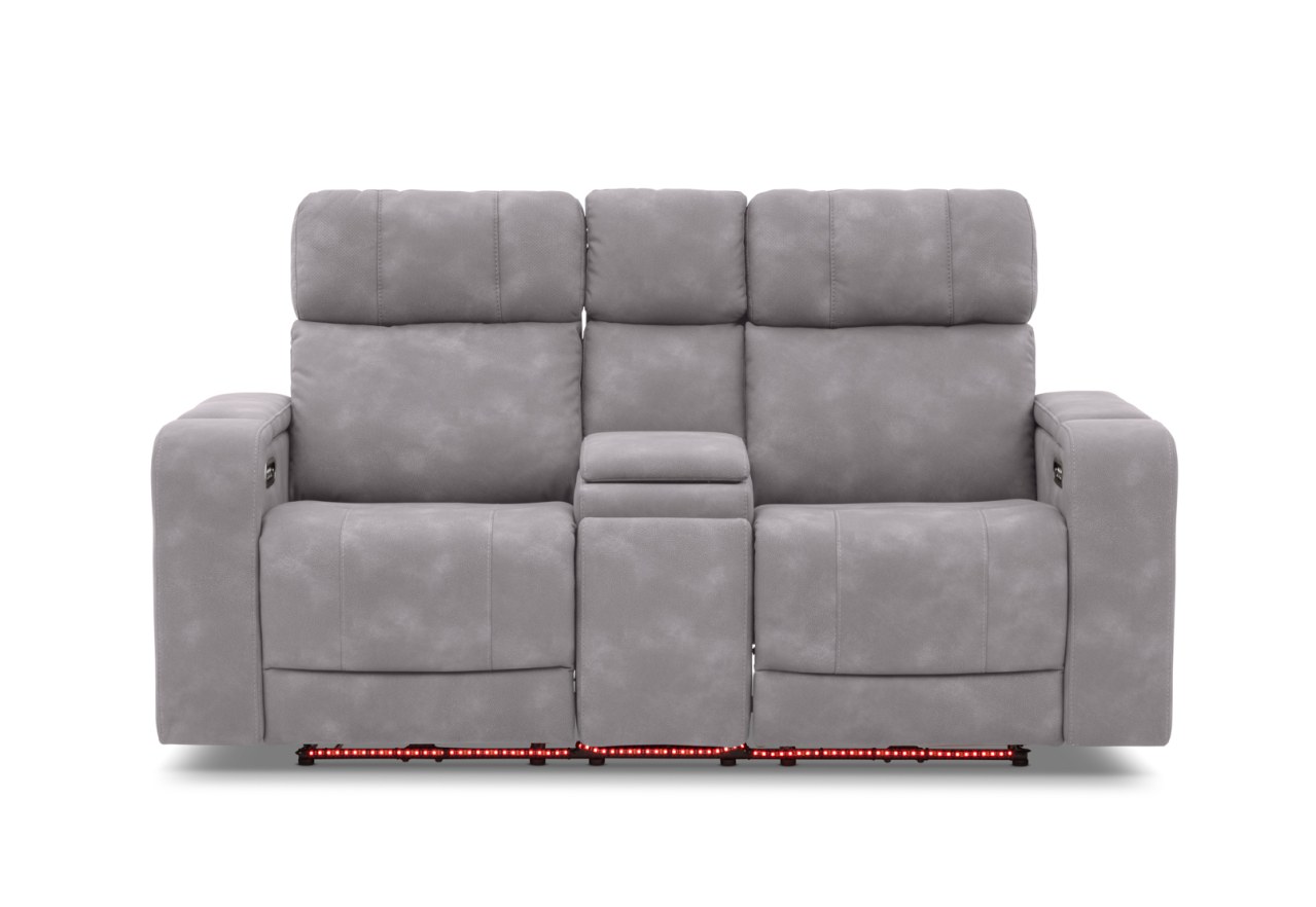 LAS VEGAS FABRIC Media 2 Seater Electric Recliner with Console – image 2 of 33