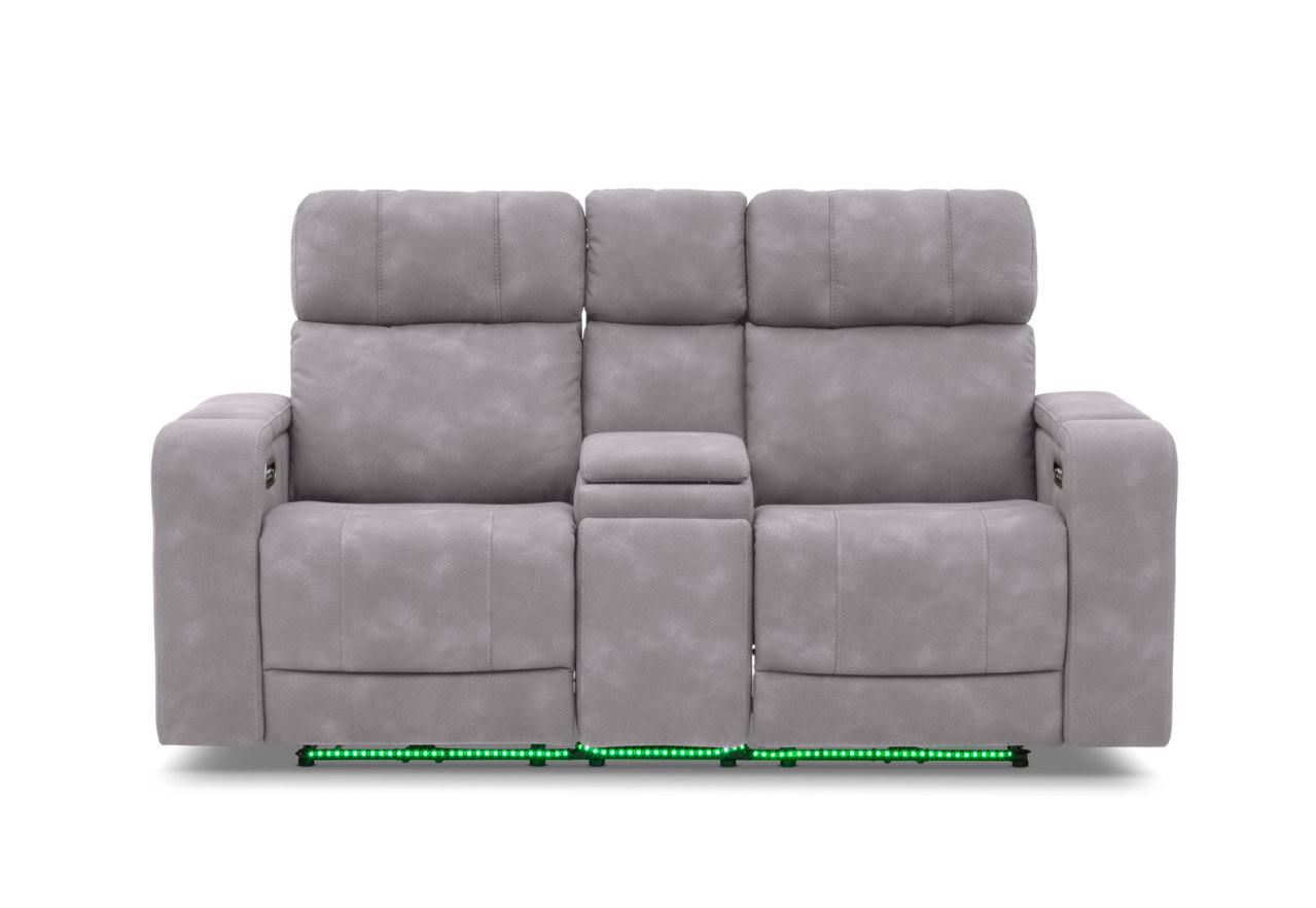 LAS VEGAS FABRIC Media 2 Seater Electric Recliner with Console – image 4 of 33