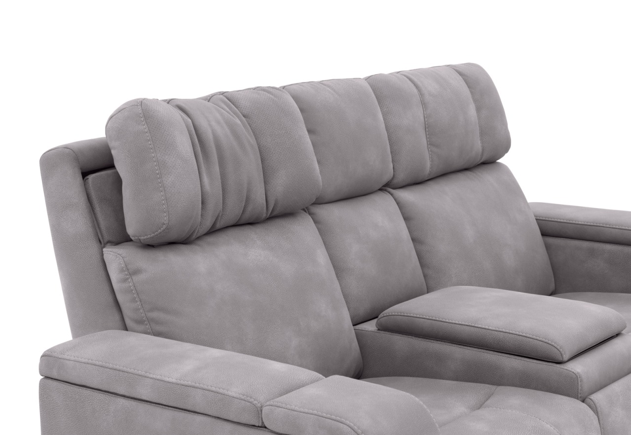 LAS VEGAS FABRIC Media 2 Seater Electric Recliner with Console – image 22 of 33