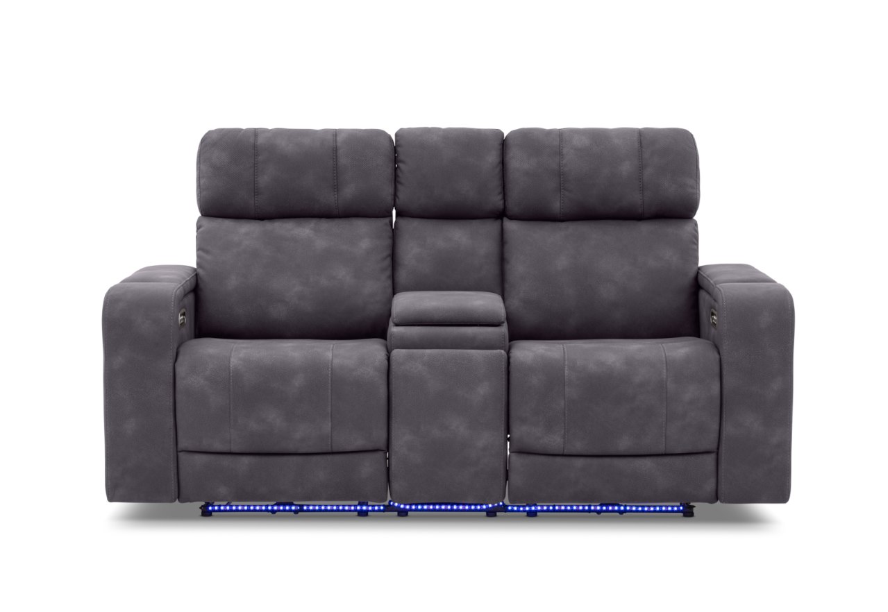 LAS VEGAS FABRIC Media 2 Seater Electric Recliner with Console – image 6 of 33