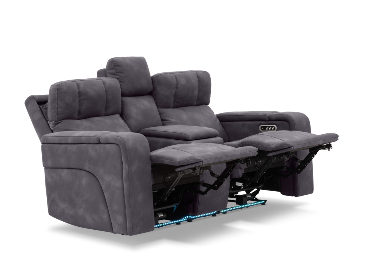 LAS VEGAS FABRIC Media 2 Seater Electric Recliner with Console – image 17 of 33