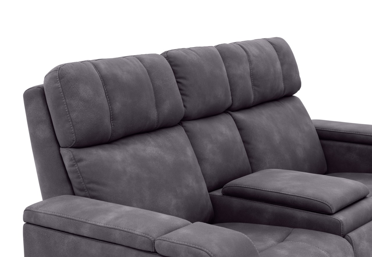 LAS VEGAS FABRIC Media 2 Seater Electric Recliner with Console – image 21 of 33