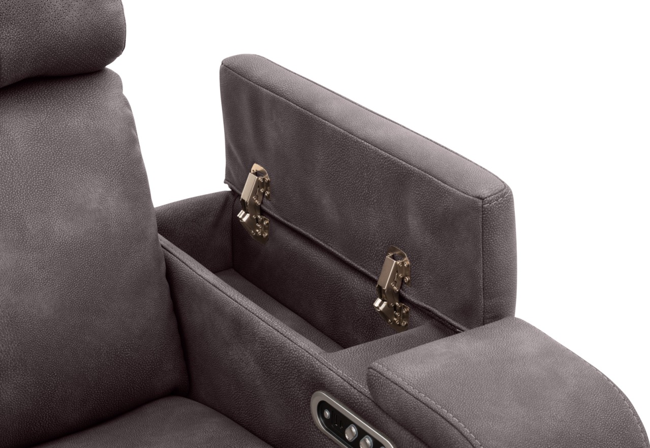 LAS VEGAS FABRIC Media 3 Seater Electric Recliner with Drop Down Table – image 34 of 40
