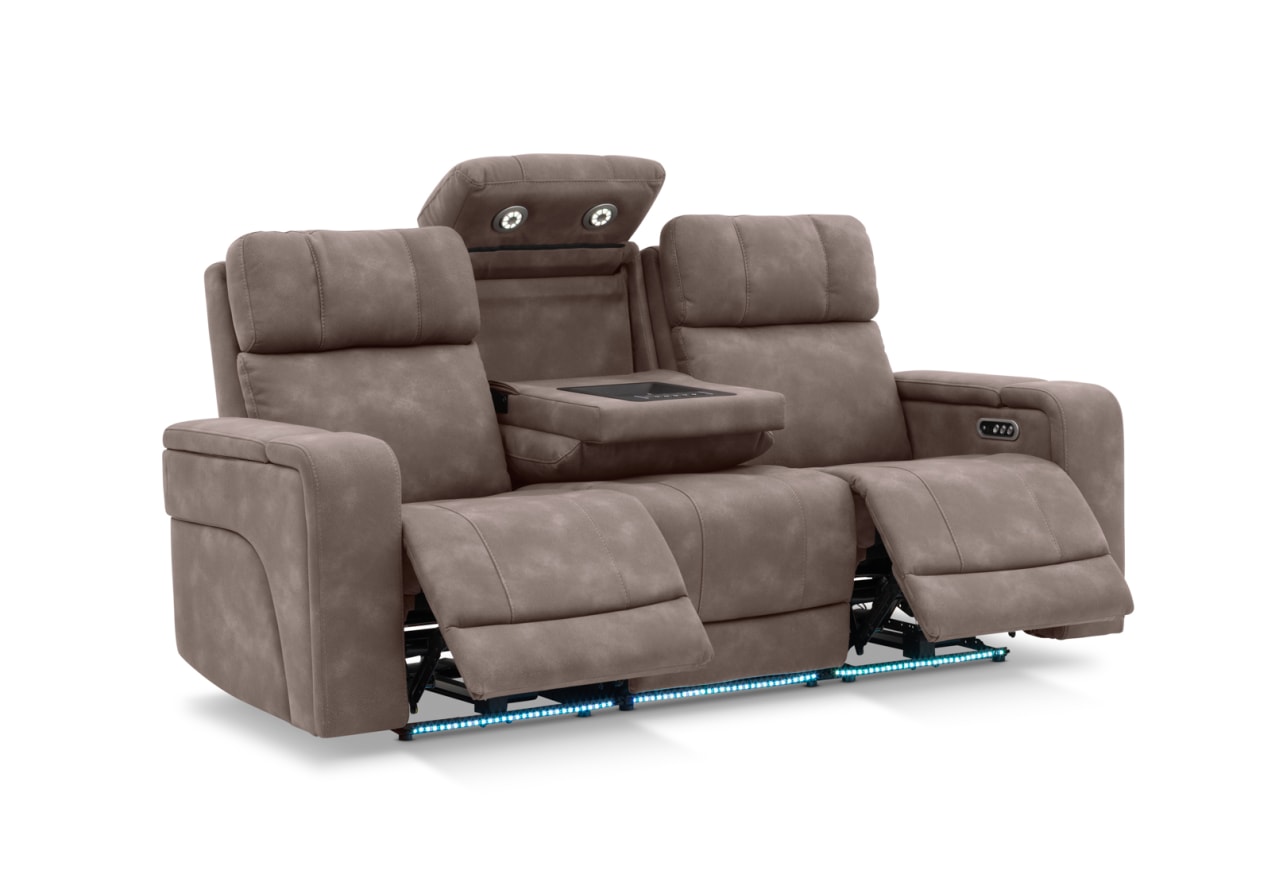 LAS VEGAS FABRIC Media 3 Seater Electric Recliner with Drop Down Table – image 18 of 35