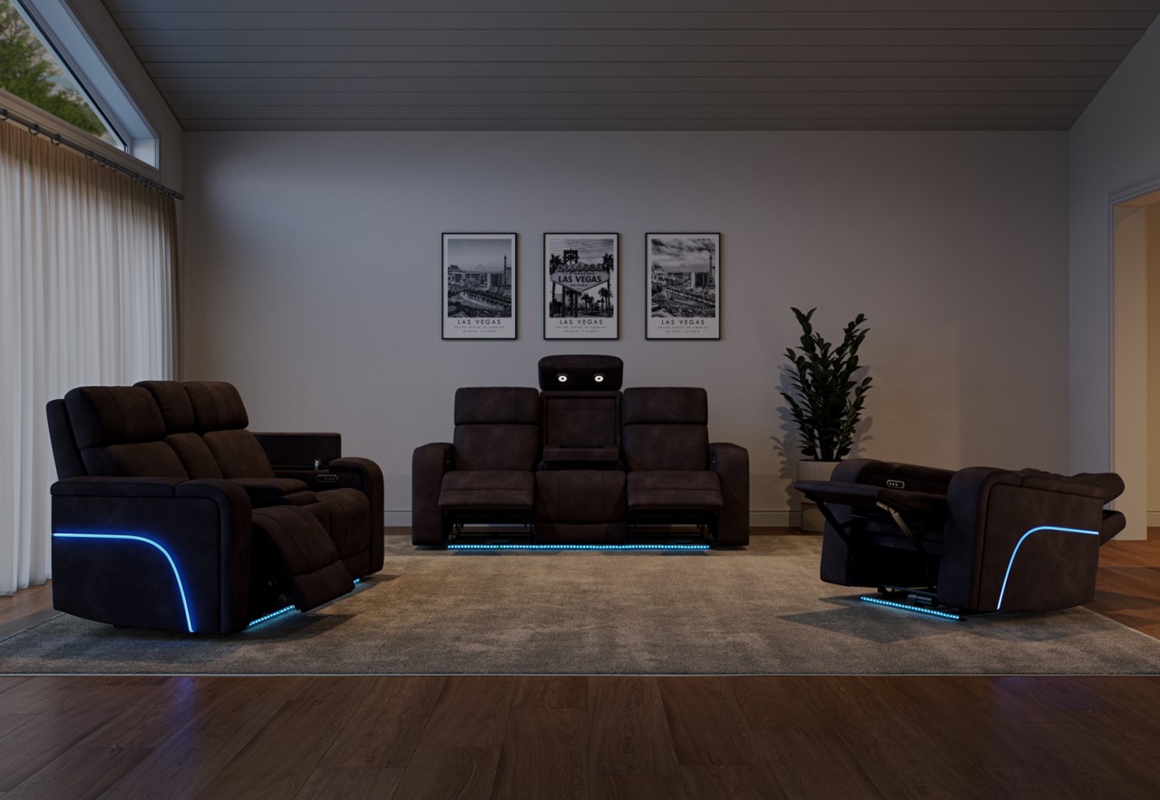 LAS VEGAS FABRIC Media Electric Recliner – image 33 of 34