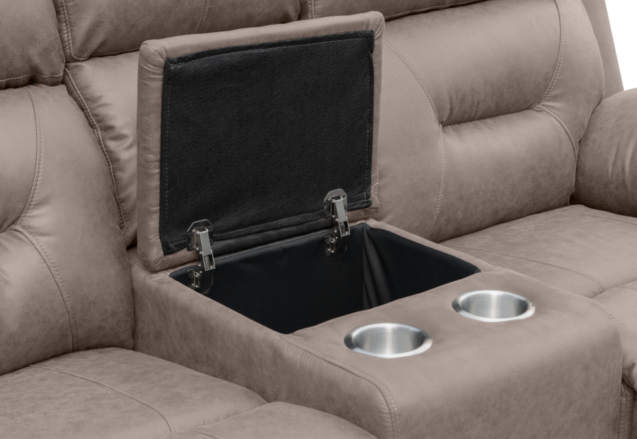 KESWICK FABRIC 2 Seater Manual Recliner with Console – image 5 of 9