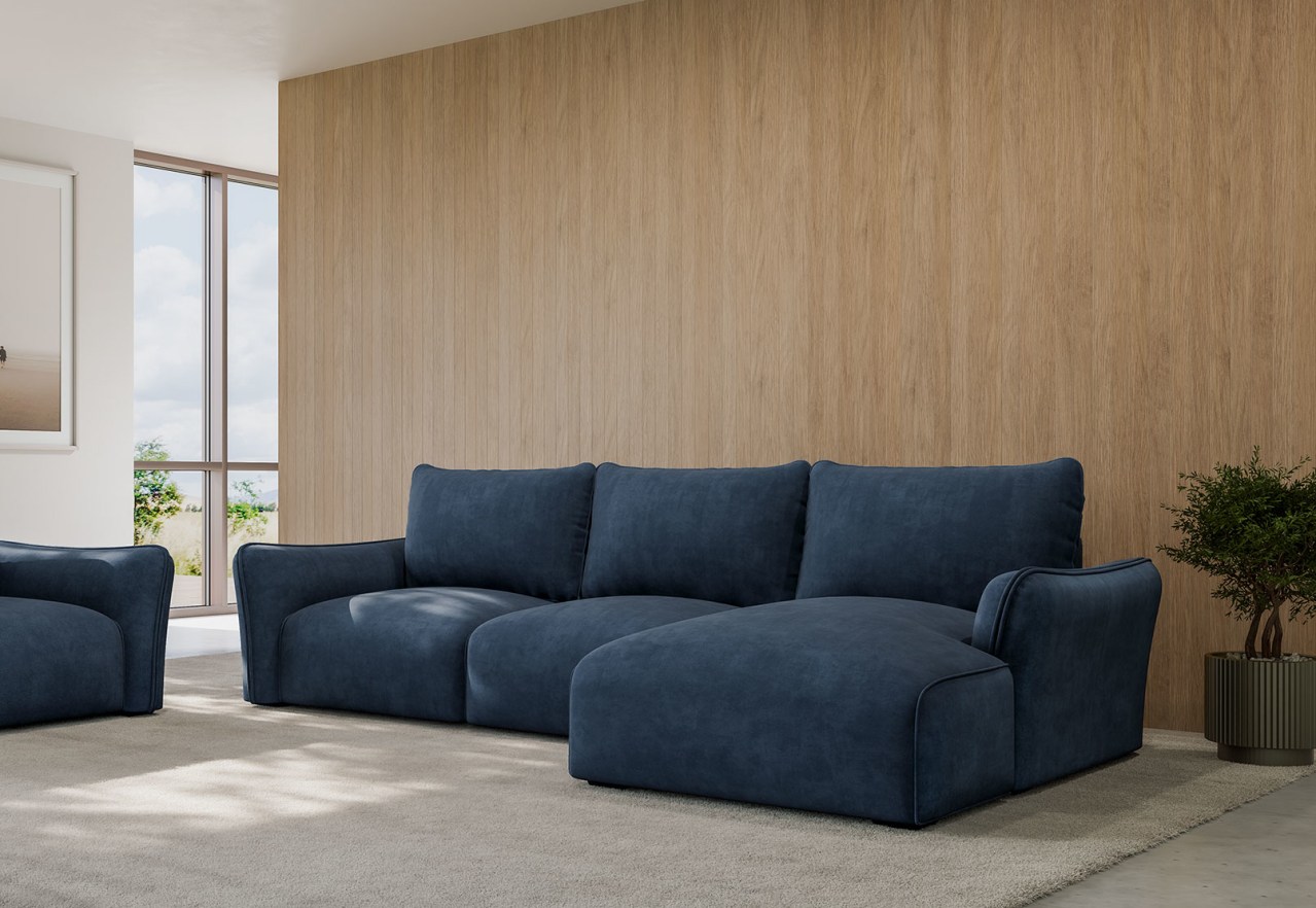 CARMELLO FABRIC 3 Seater RHF Chaise – image 1 of 10
