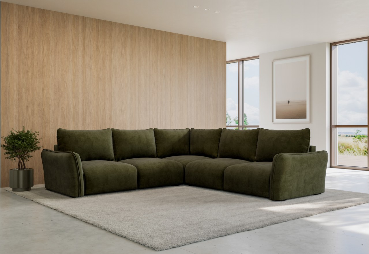 CARMELLO FABRIC 5 Seater Corner Lounge – image 1 of 6