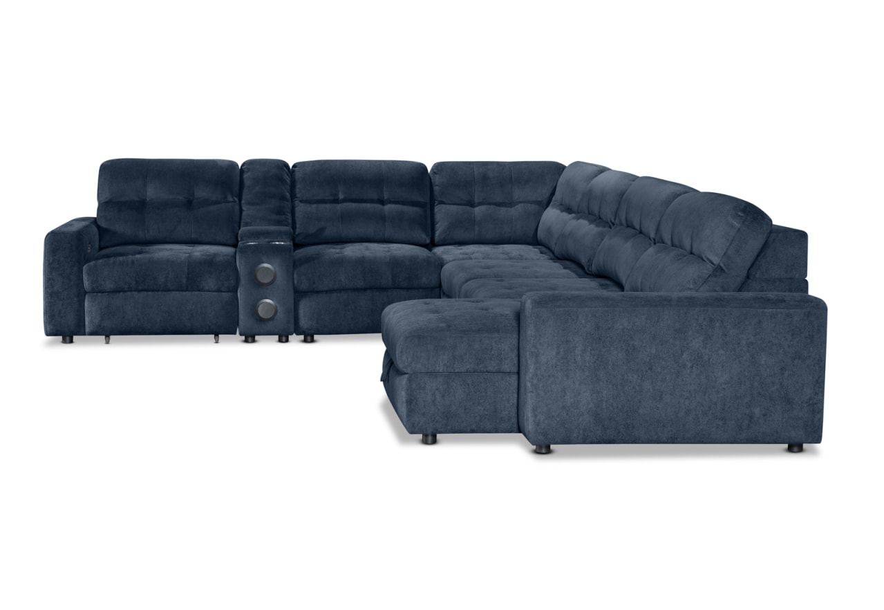 BEVERLY FABRIC 6S Corner with 3 Electric Slide-out Recliners & RHF Chaise – image 7 of 13