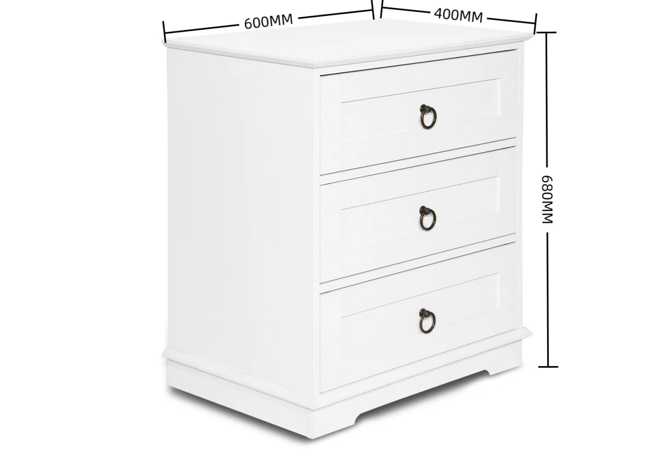 ENGLISH Wide 3 Drawer Bedside – image 7 of 7