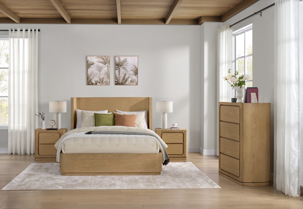 REINE 4 Piece King Tall Chest Bedroom Suite – image 1 of 2